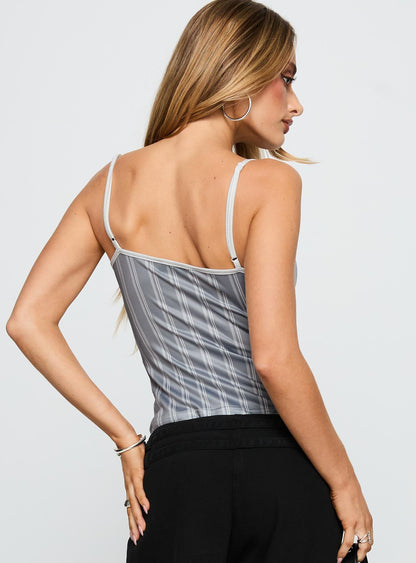 Clear Vision Top Grey Stripe