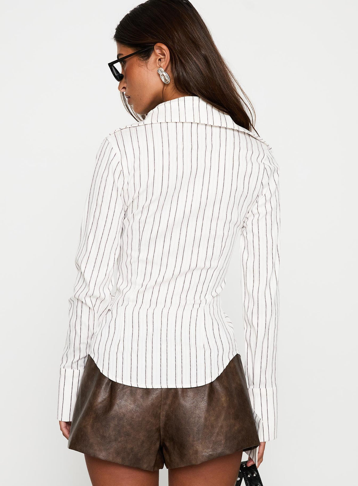 Madlin Long Sleeve Top Beige Stripe