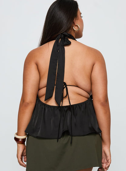 Saddler Halter Top Black Curve