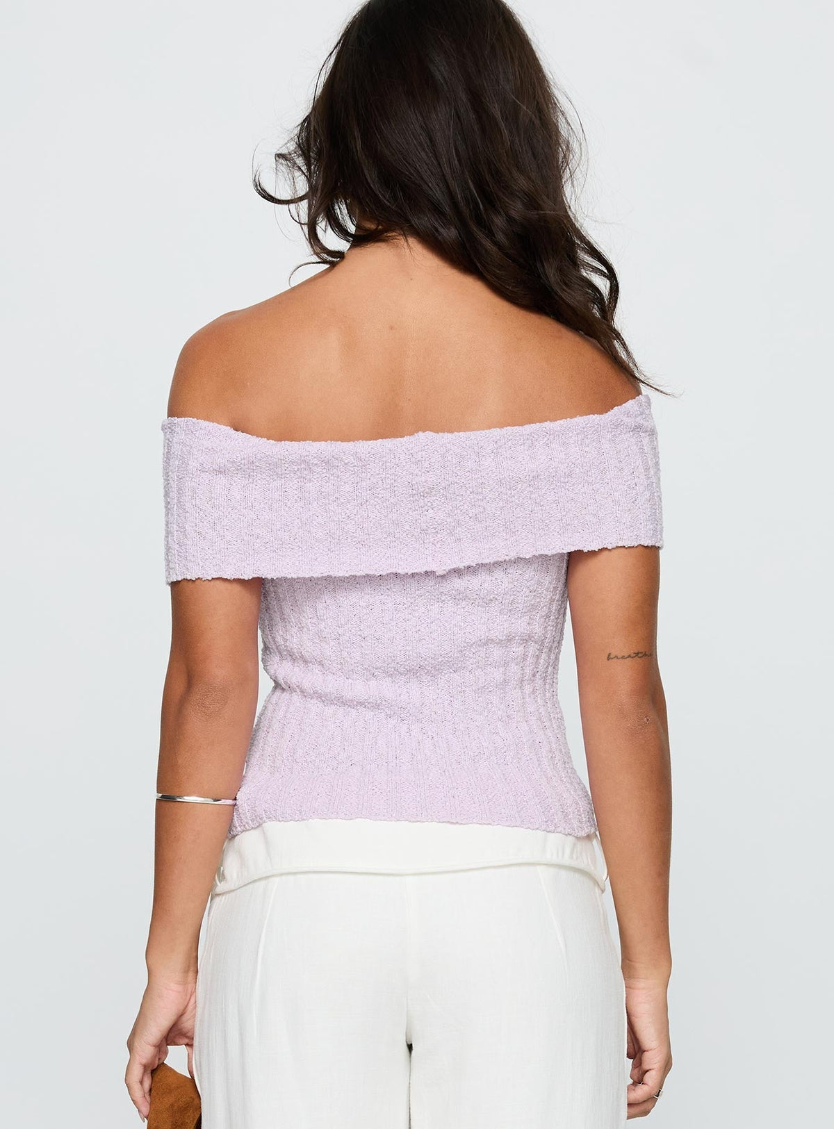 Murmur Off Shoulder Top Lilac