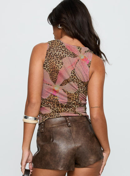 Love Is Free Top Leopard Floral