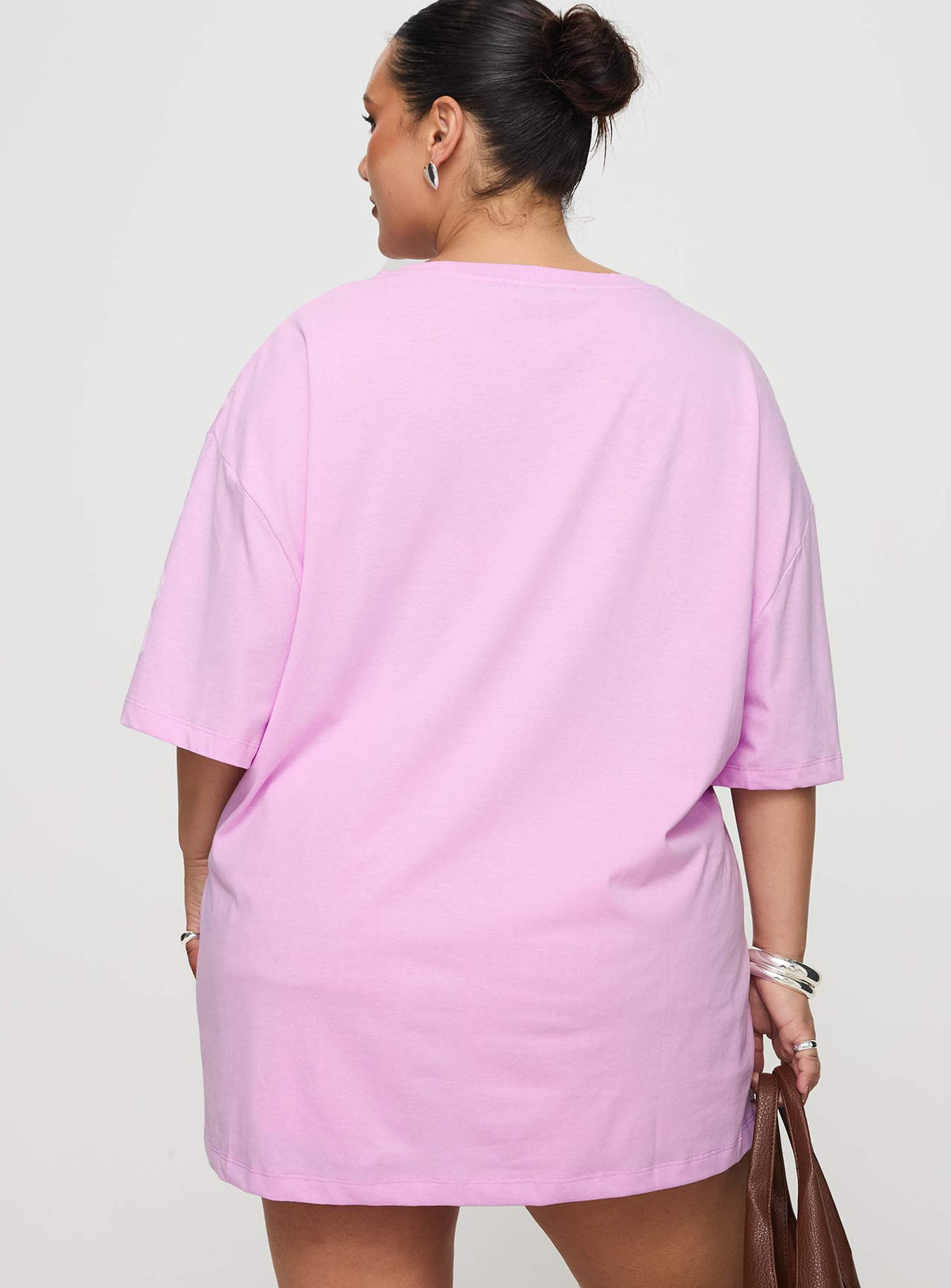 Hibiscus Haven Oversized Tee Pink Curve