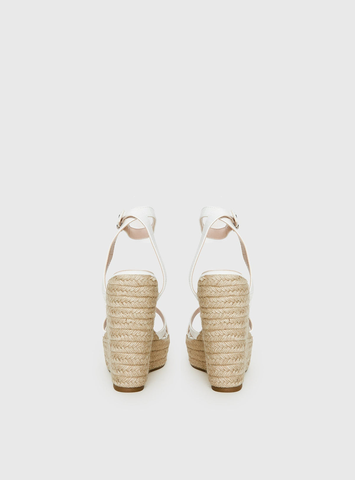 Jesper Espadrille Wedged Heels White Croc