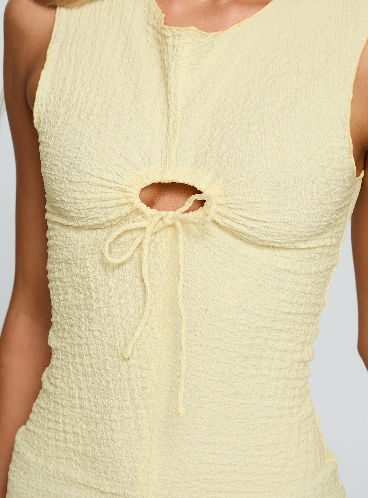 Souls Intertwine Cut Out Top Yellow