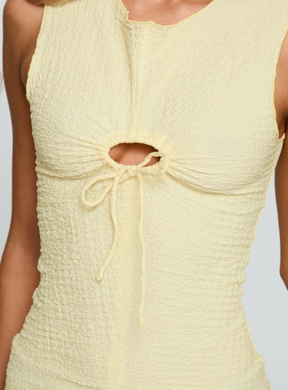 Souls Intertwine Cut Out Top Yellow