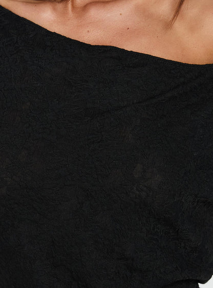 Orvielle Lace Off Shoulder Top Black
