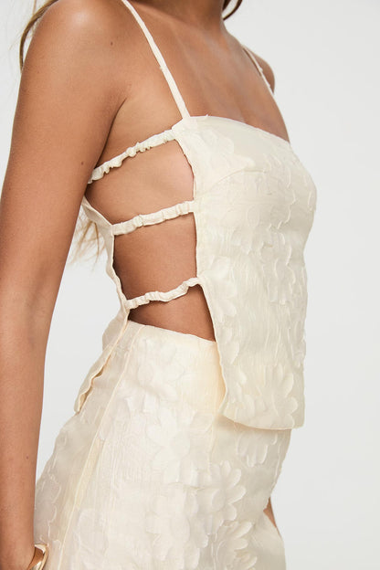 Floral Jacquard Mini Set Cream