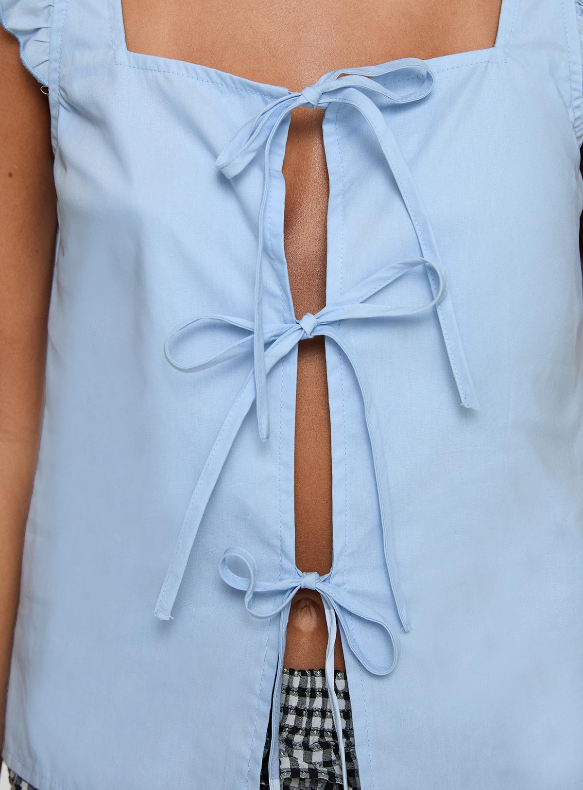Sunflare Tie Up Top Blue