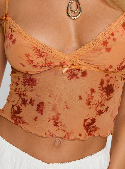 Shepherd Top Orange Floral