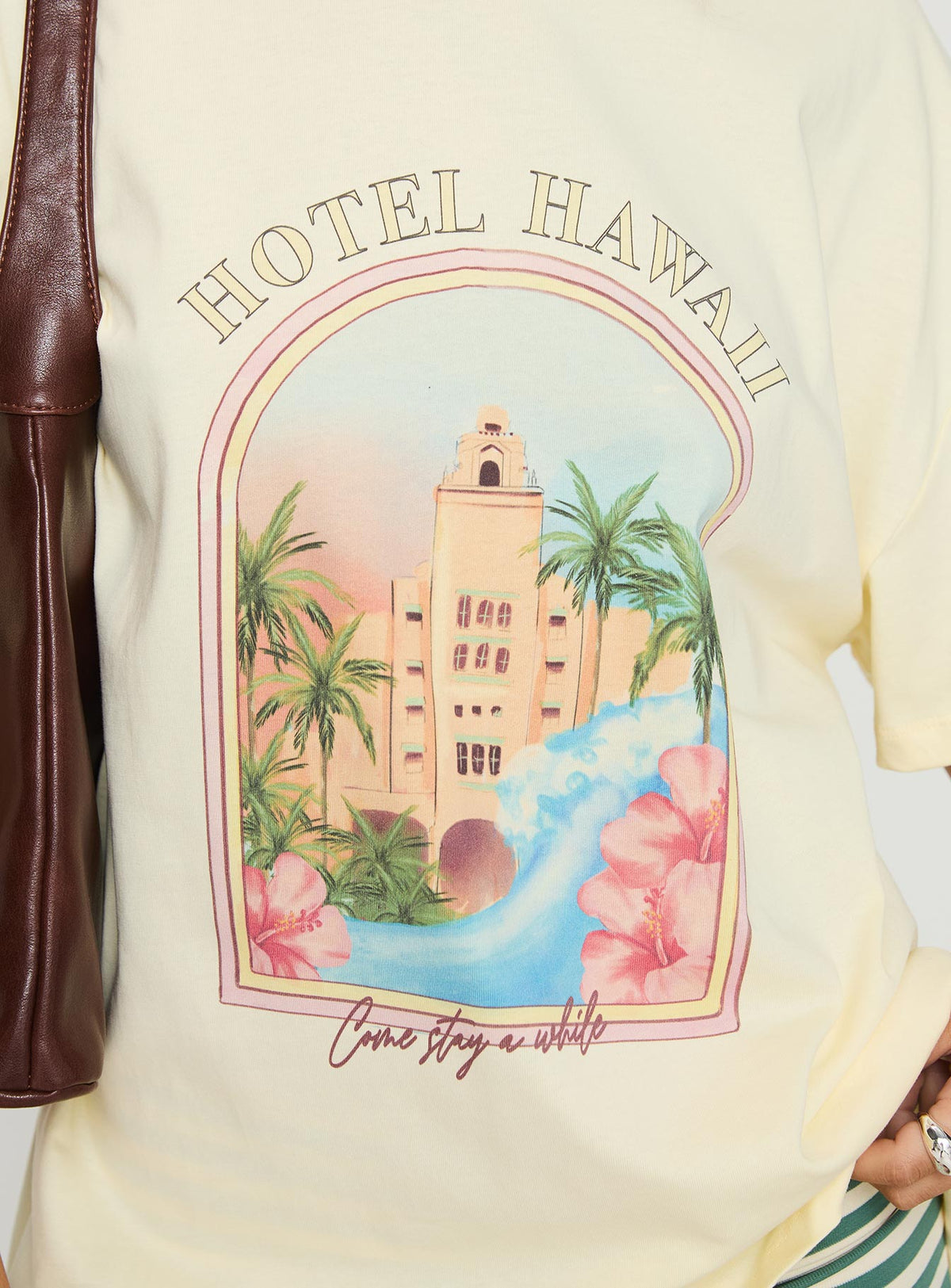 Hotel Hawaii Oversized Tee Yellow