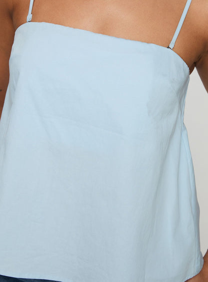 Trapeze Strapless Top Blue