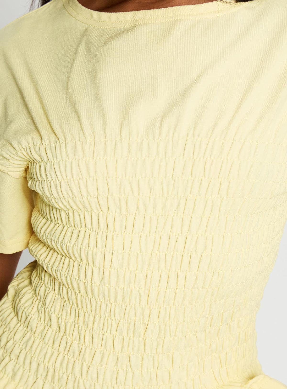 Maybe Tomorrow Ruched Top Lemon