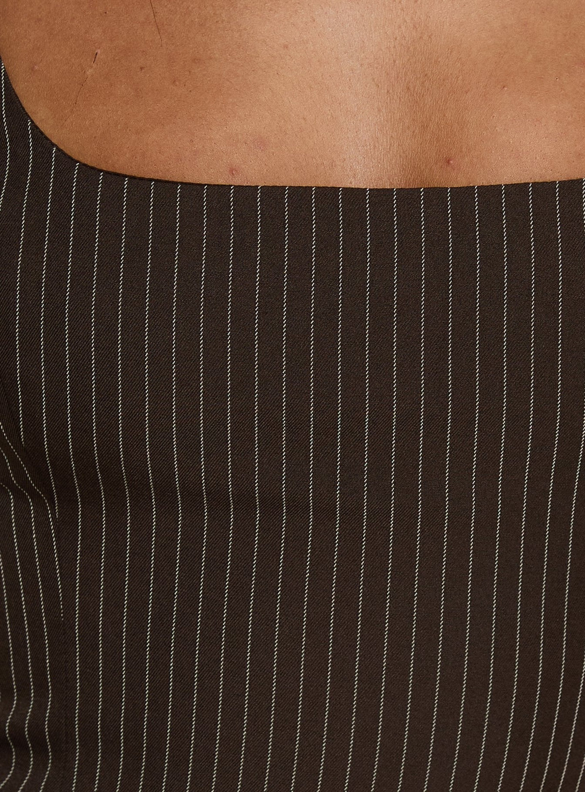 Party Invitations Tailored Top Brown Pinstripe