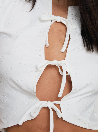 Junea Tie Top White