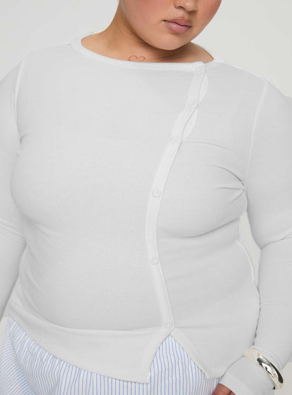 Passoni Long Sleeve Top White Curve