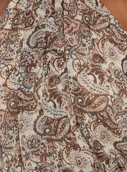 Faythe High Neck Tie Top Paisley