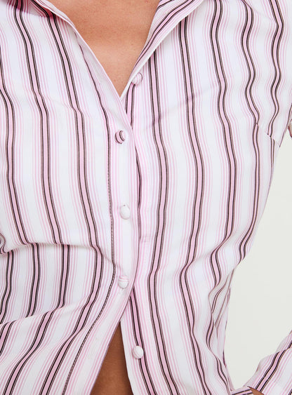 Anni Pinstripe Shirt Pink