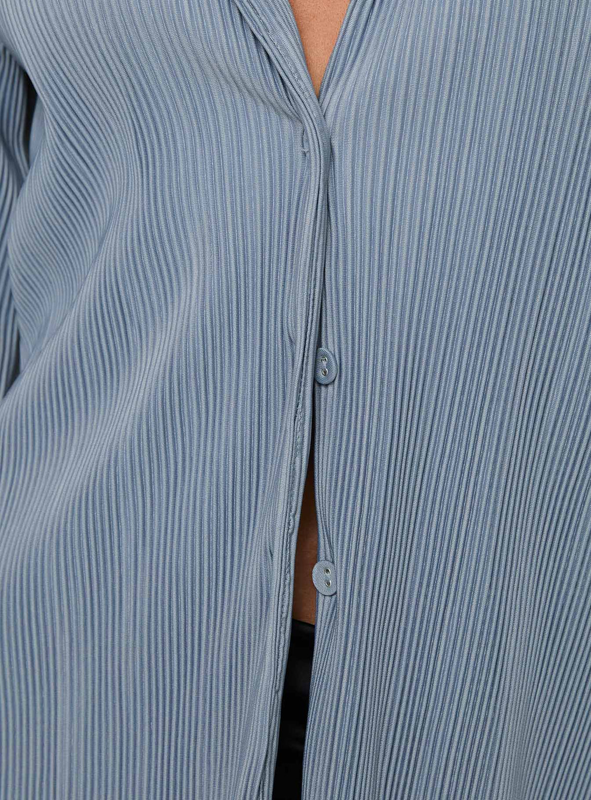 Louie Pleated Shirt Blue