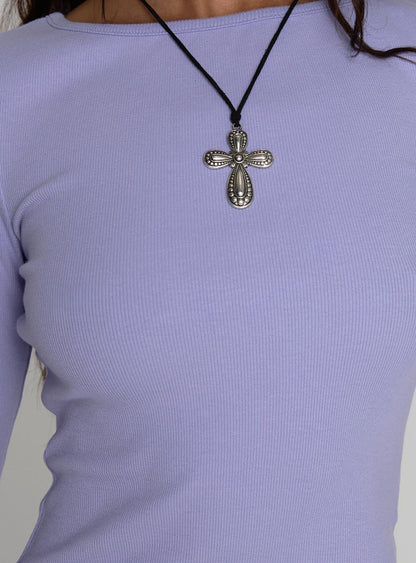Elaia 3/4 Sleeve Top Purple
