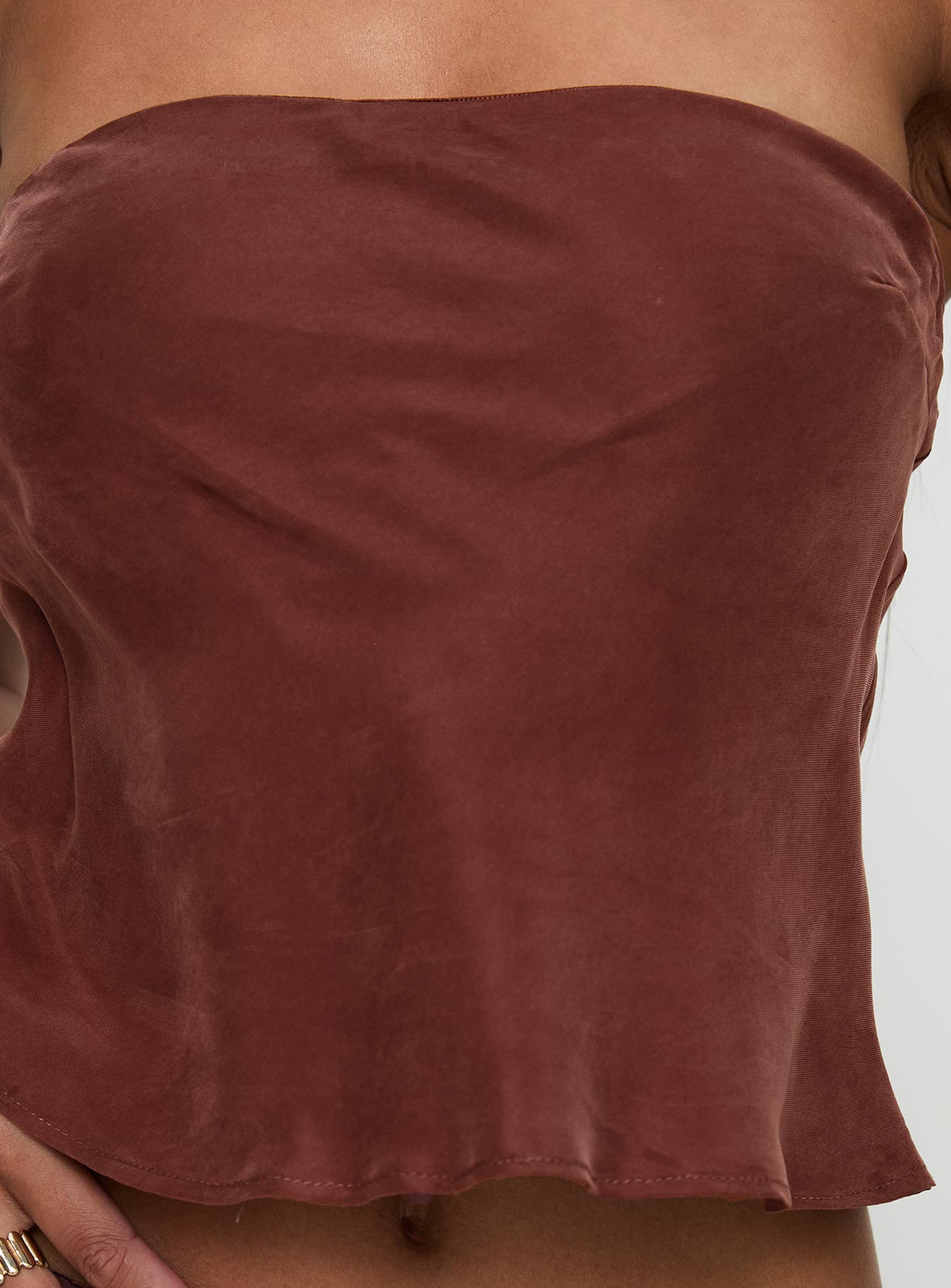 Lucelia Strapless Top Brown