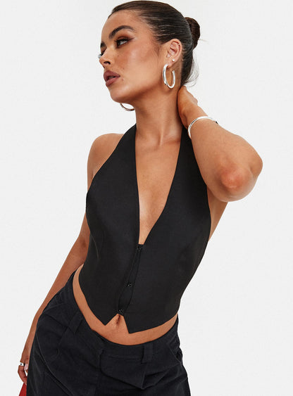 Je Suis Halter Top Onyx