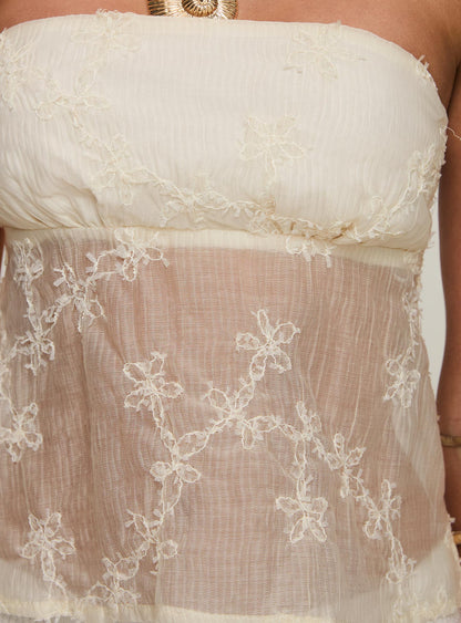 Quinnie Strapless Top Cream