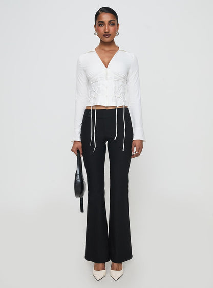 Tied To You Long Sleeve Top White