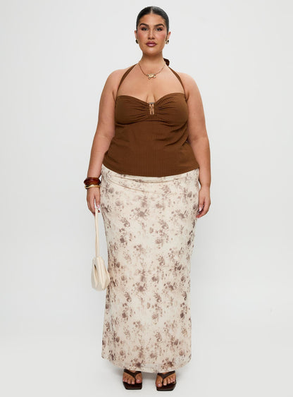 Isabetta Halter Top Chocolate Curve