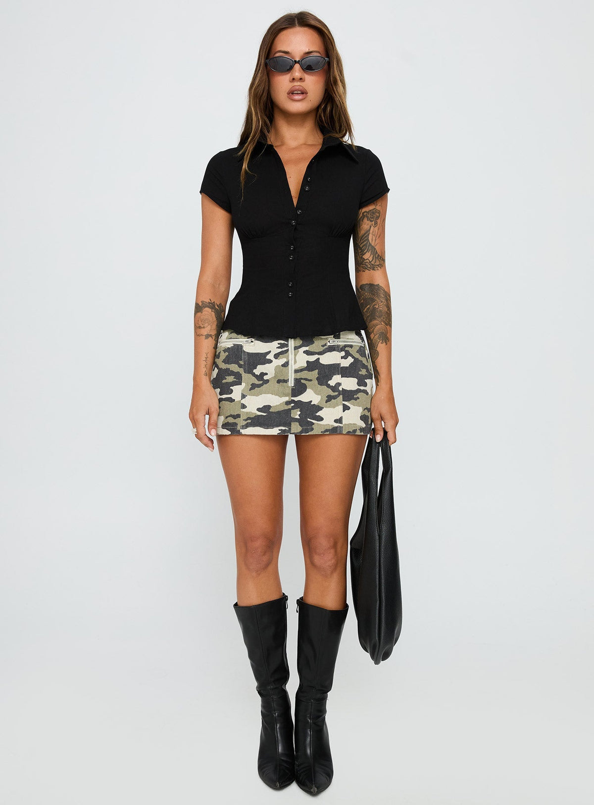 Cottesloe Blouse Top Textured Black