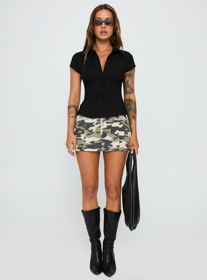 Cottesloe Blouse Top Textured Black