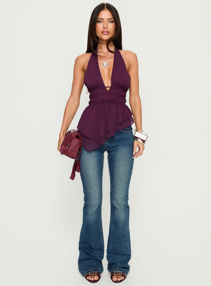 Lay It Halter Top Mauve