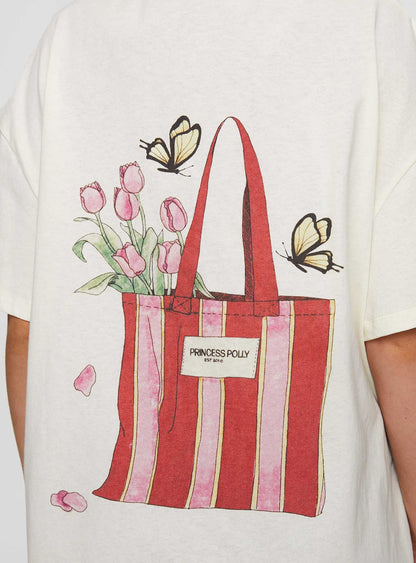 Princess Polly x Butterfly Foundation Charity Merch Oversized Tee Cream