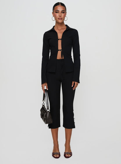 Nataline Long Sleeve Top Black