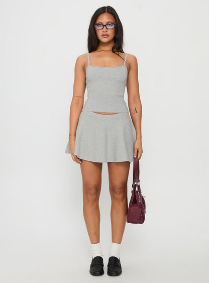 Juni Knit Cami Top Grey Marle