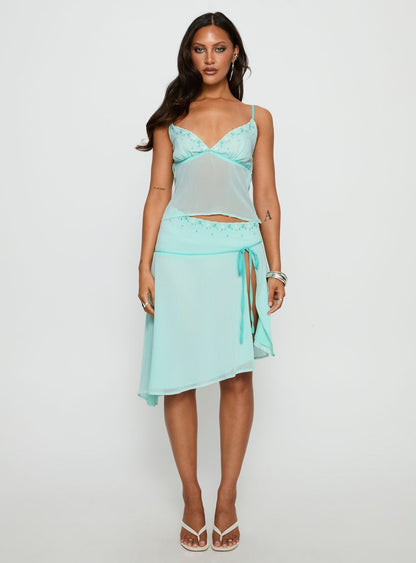 Lynnett Embroidered Cami Top Mint