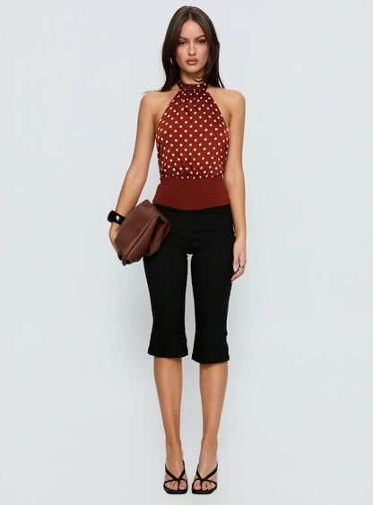 Rania Top Polka Burnt Red