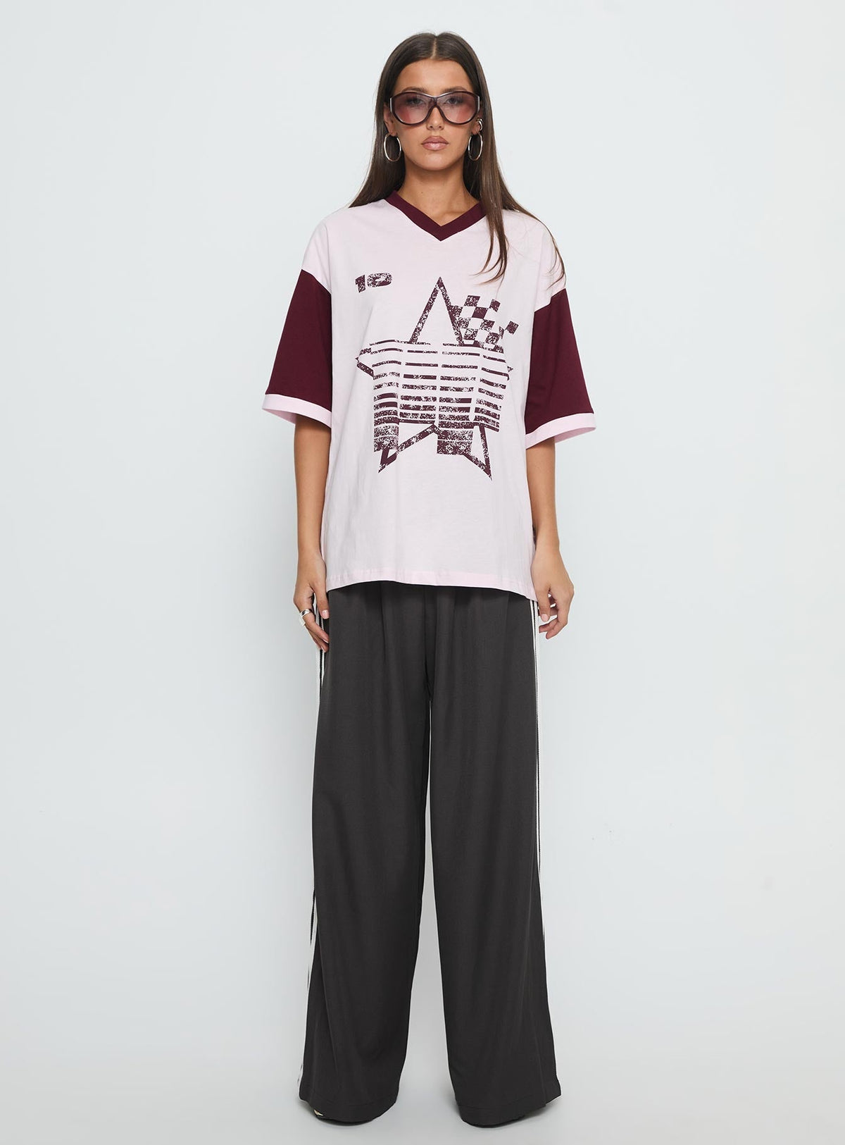 Nachell Short Sleeve Moto Top Pink