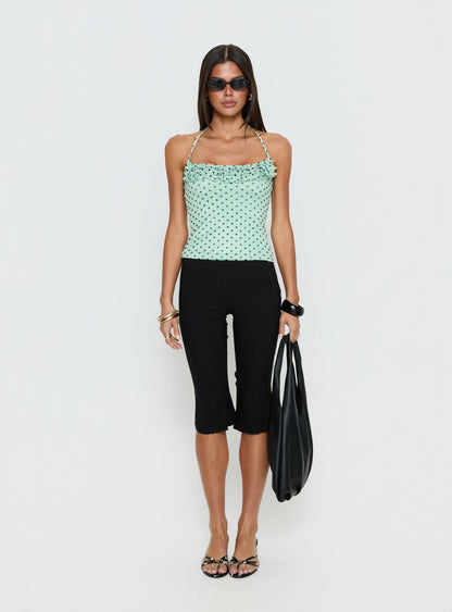 Days Of Summer Ruffle Top Mint Polka
