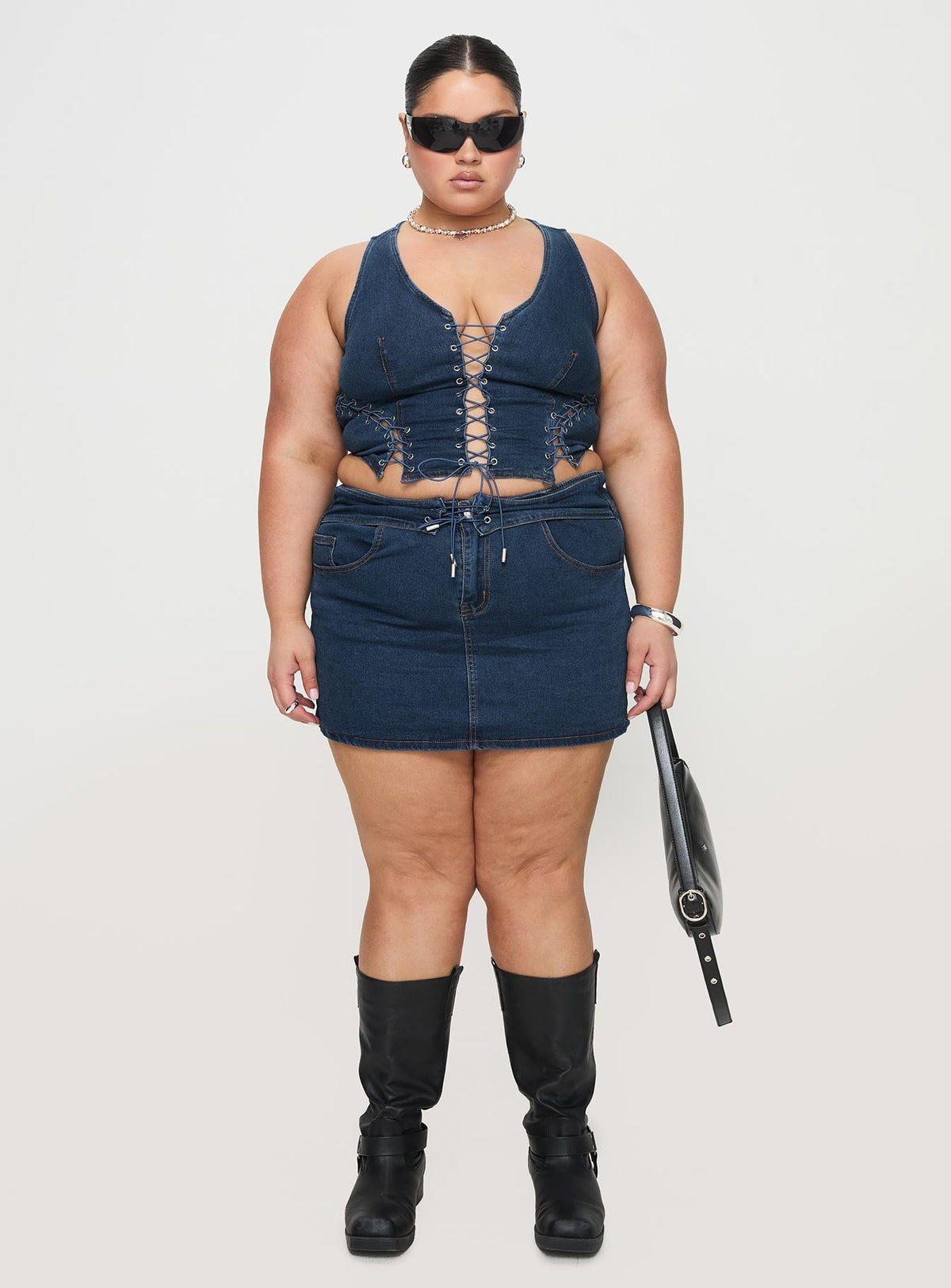 Edenette Top Mid Blue Wash Curve