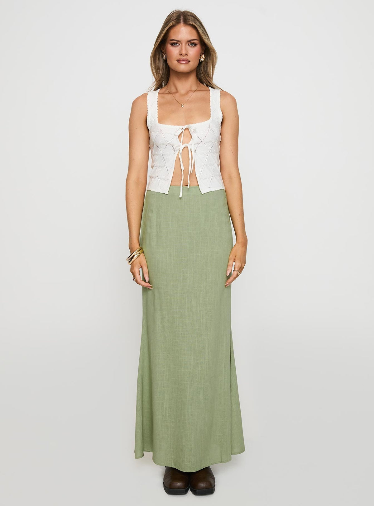 Giulia Knit Top White