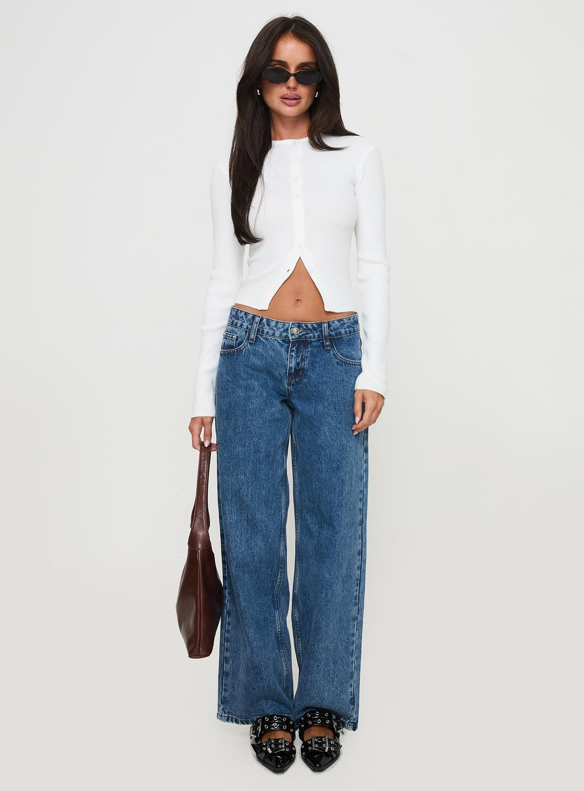 Suzu Long Sleeve Knit Top White