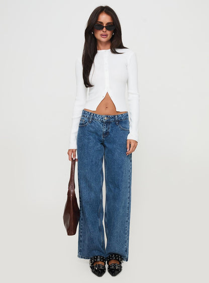 Suzu Long Sleeve Knit Top White