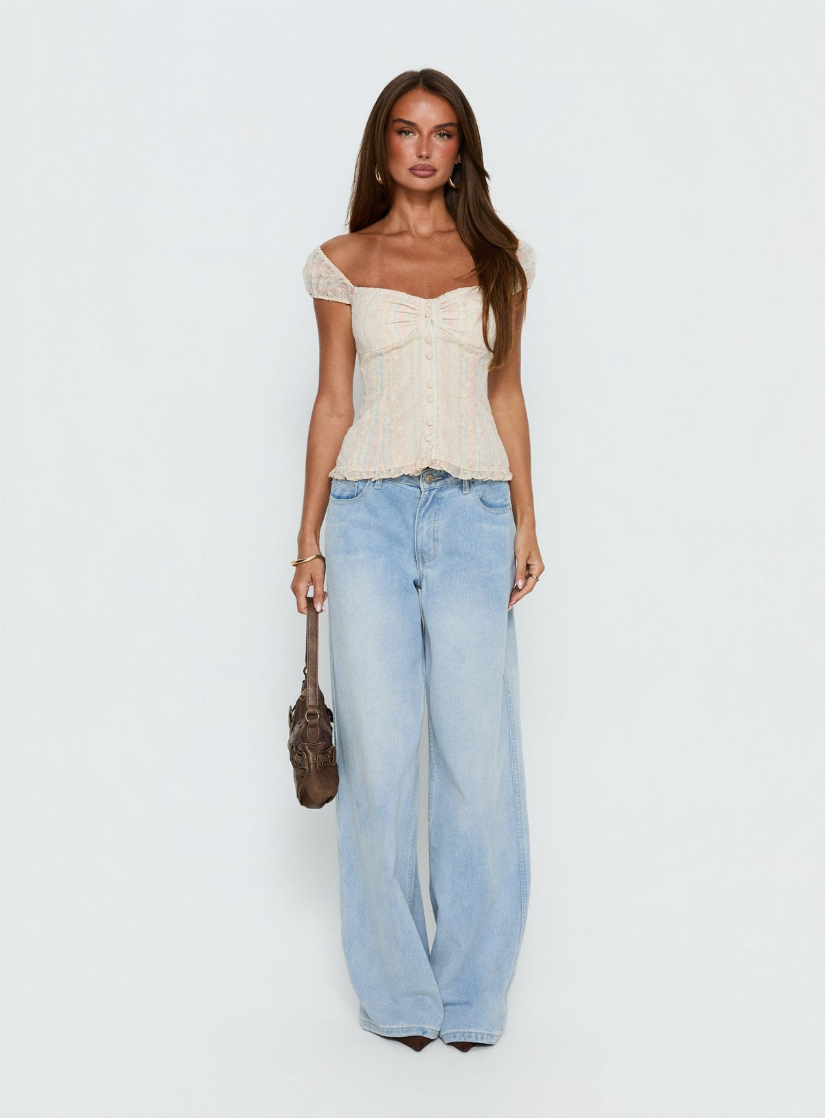 Trinitee Cap Sleeve Blouse Top Floral