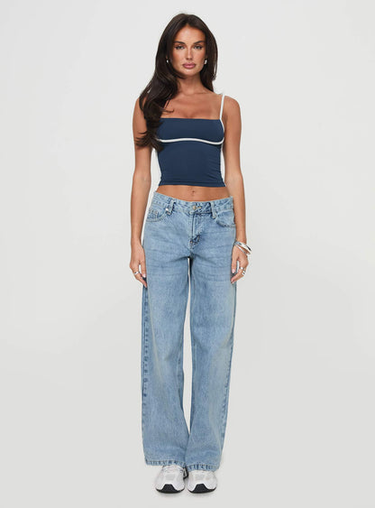 Maidenwell Contrast Top Blue