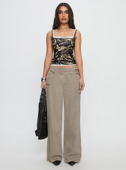 No Rules Layered Cami Top Camouflage