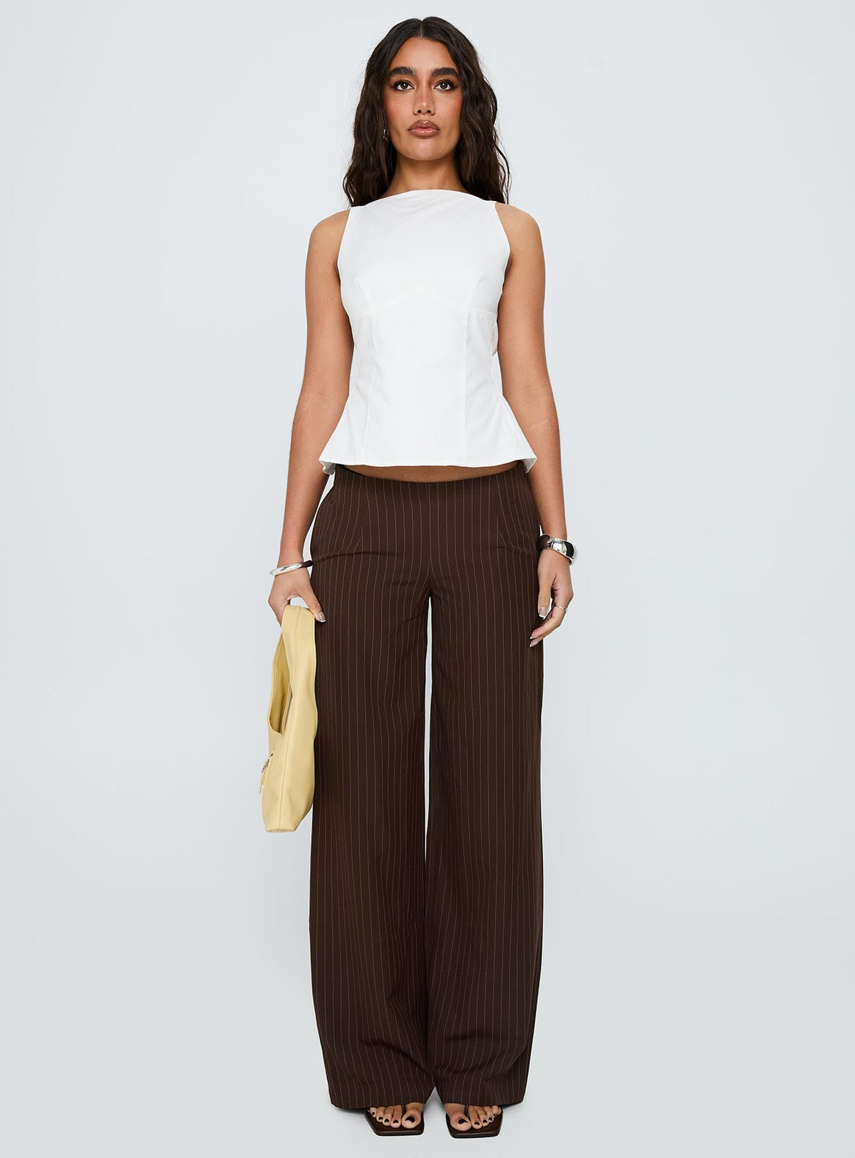 Inner Glow Open Back Top White