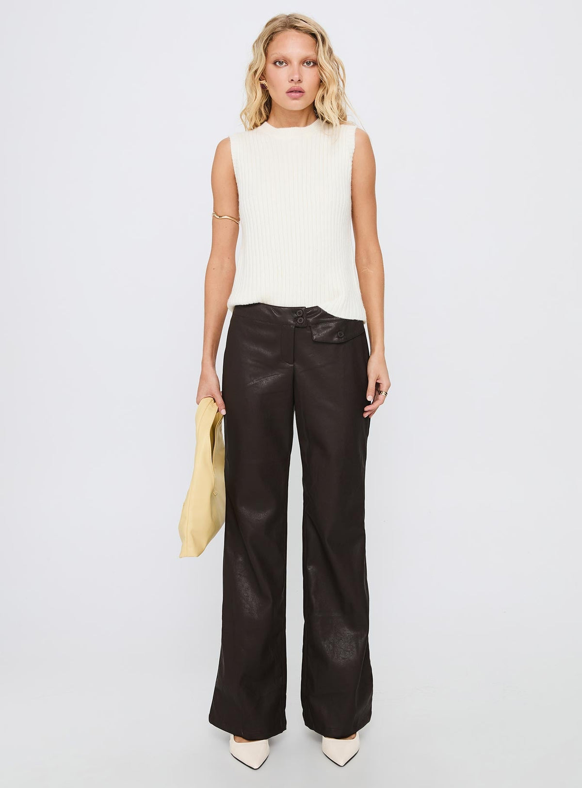 Jessabell Rib Sleeveless Top White