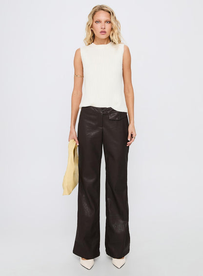 Jessabell Rib Sleeveless Top White