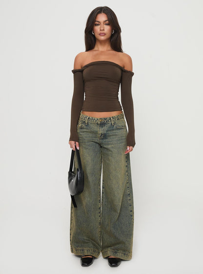 Dusky Long Sleeve Top Khaki