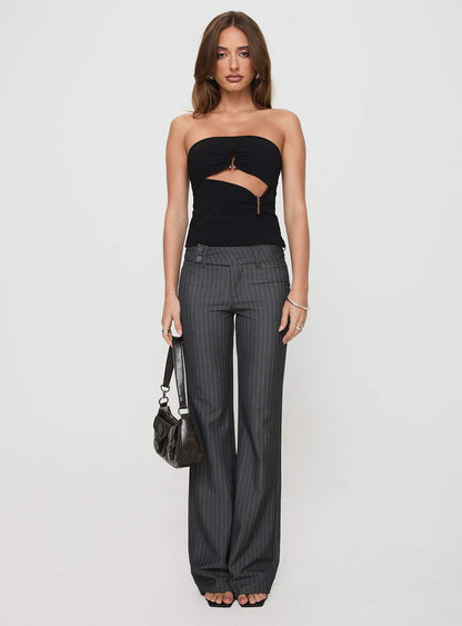 Reckless Abandon Strapless Top Black